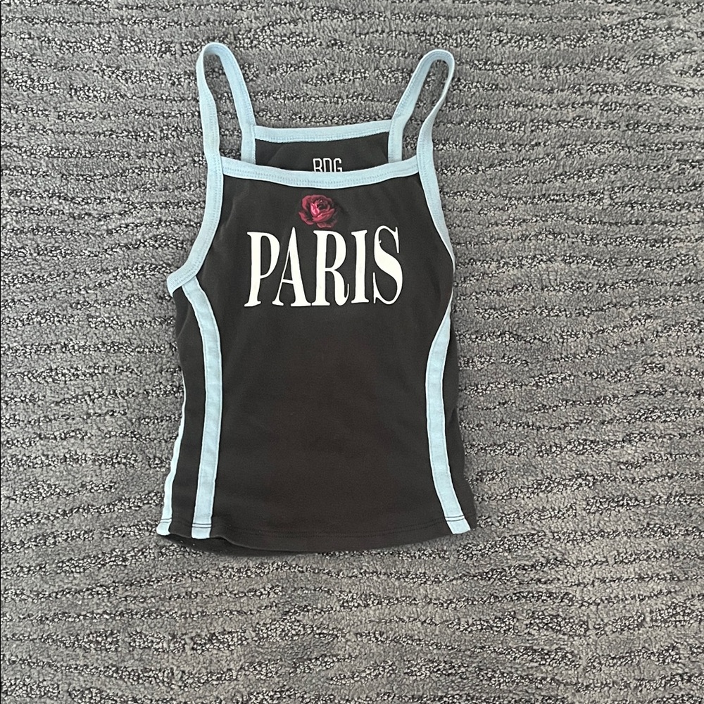 BDG Black and Light Blue Crop Top